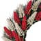 22" Red & White Heather Wreath by Celebrate It™